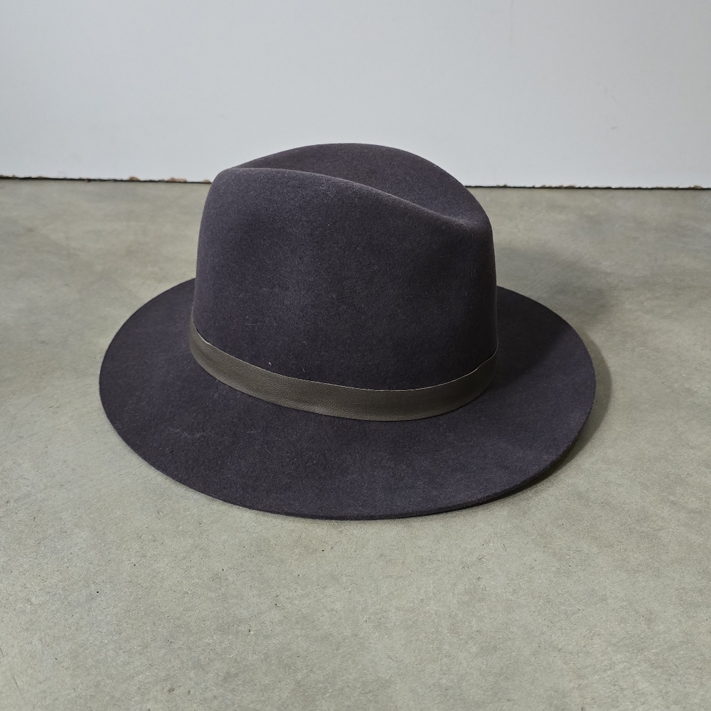 Janessa Leone Plum fedora wool hat